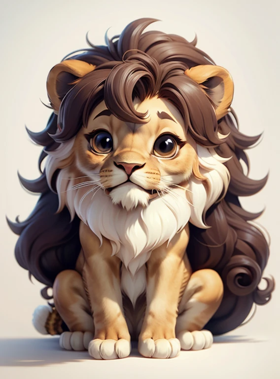 Cute little lion、white background