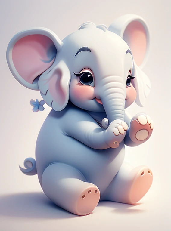 Cute little elephant、white background