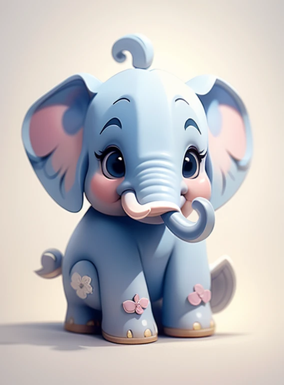 Cute little elephant、white background