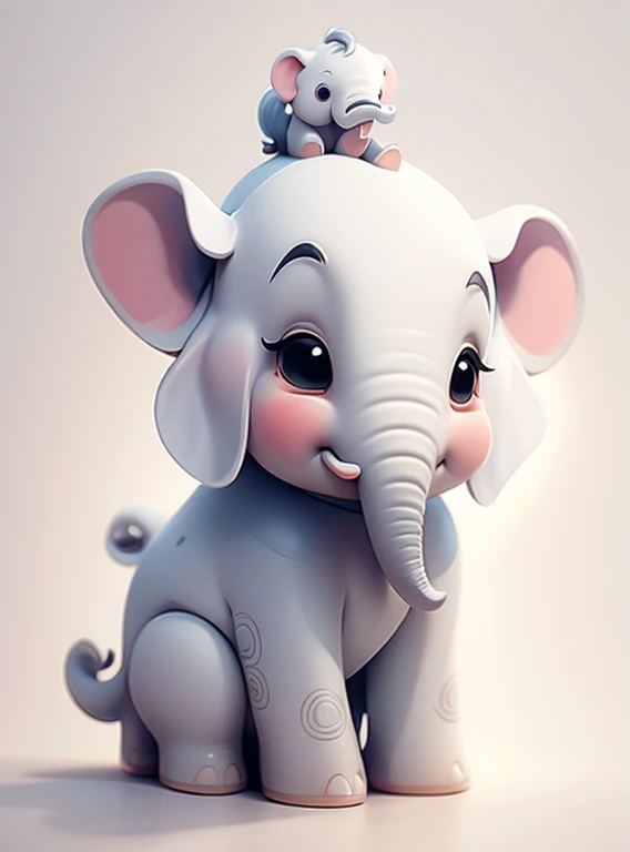 Cute little elephant、white background