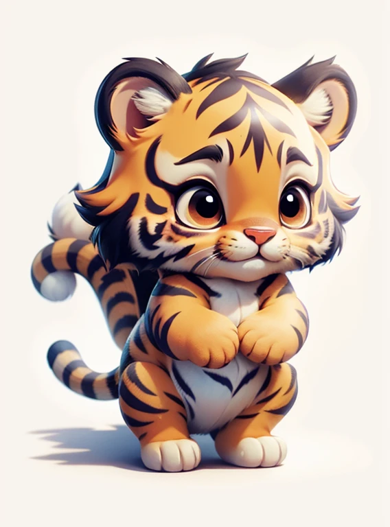 Cute little tiger、white background