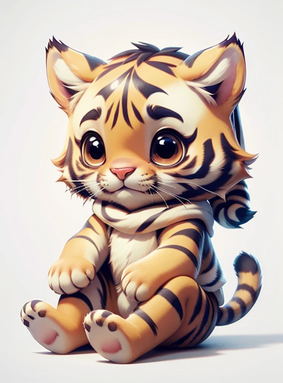 Cute little tiger、white background
