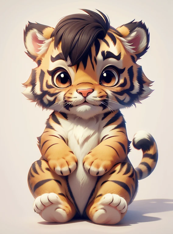 Cute little tiger、white background