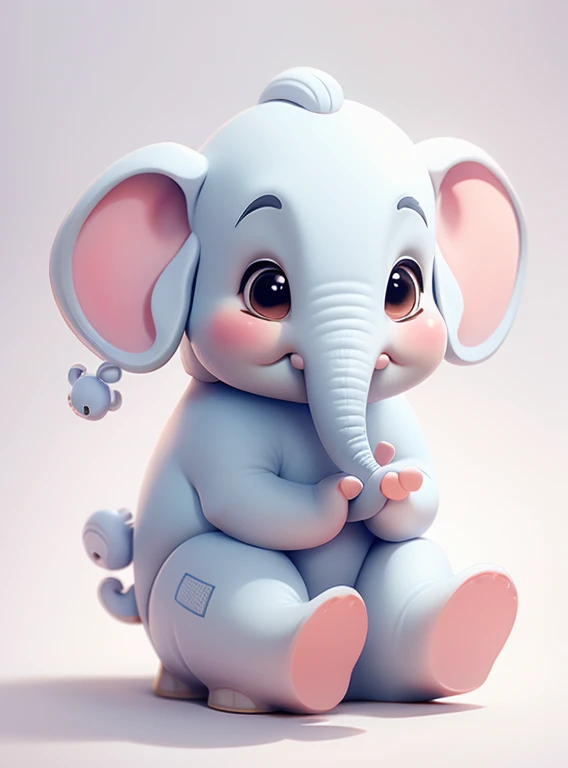 Cute little elephant、white background