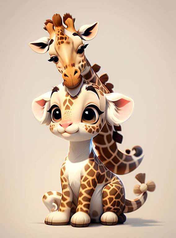 Cute little giraffe、white background