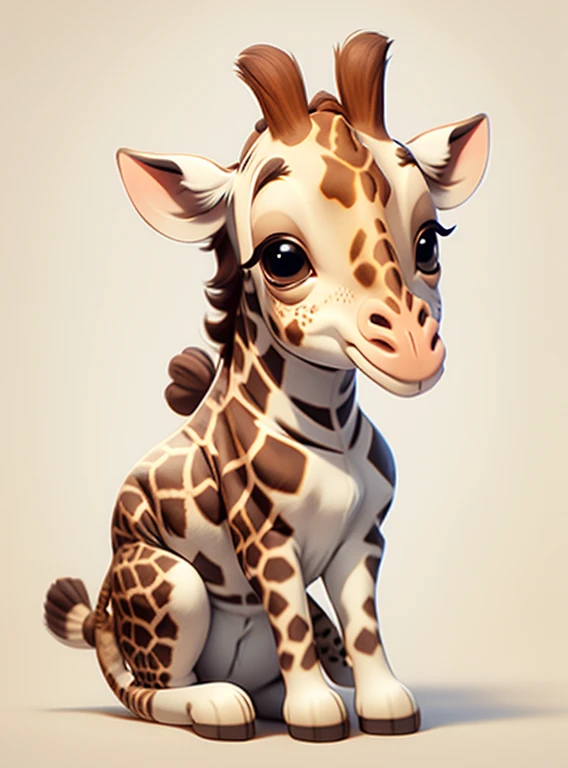 Cute little giraffe、white background