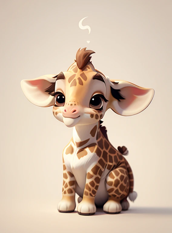 Cute little giraffe、white background