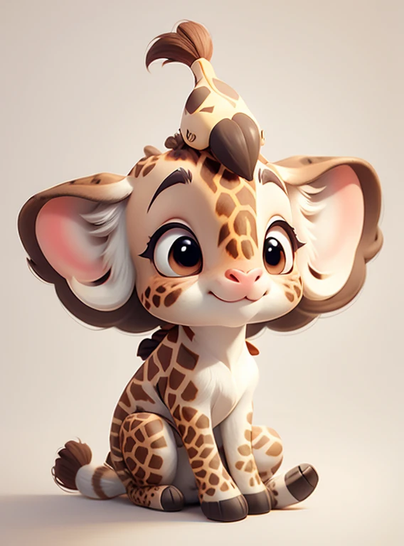 Cute little giraffe、white background