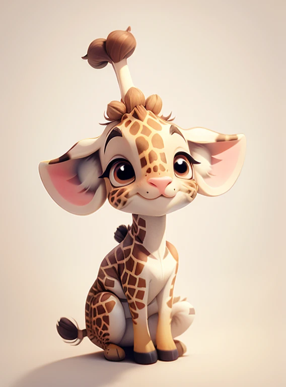 Cute little giraffe、white background