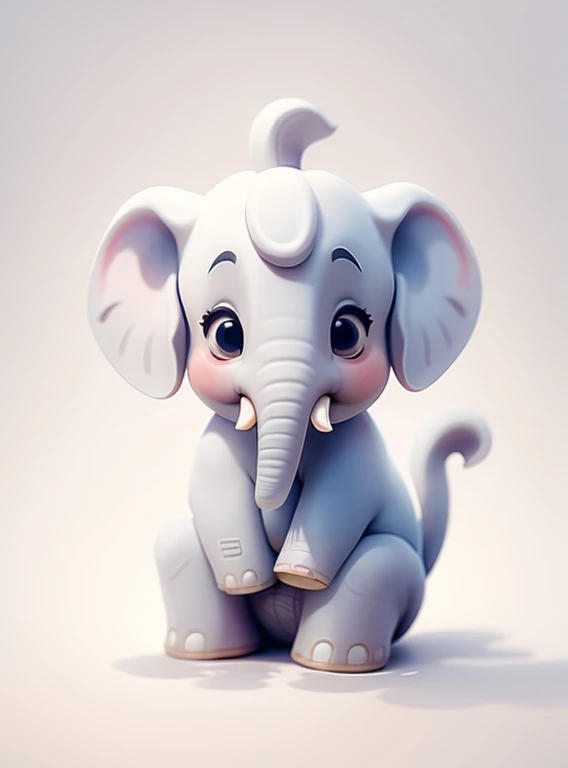 Cute little elephant、white background