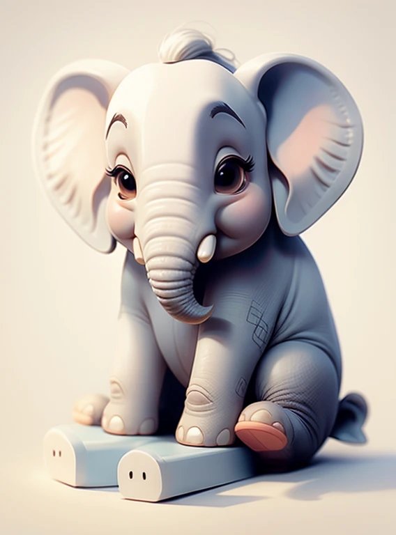 Cute little elephant、white background