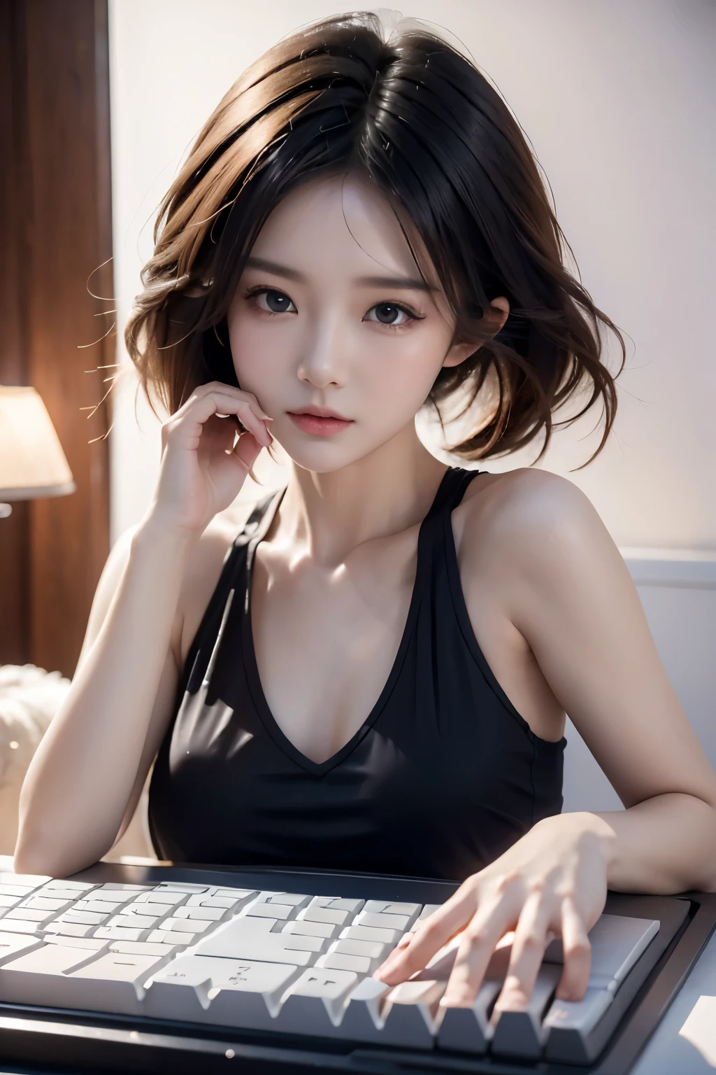 computer, keyboard,Chibi,real,art,
yang08k, photography, beautiful, colorful,realistic,
masterpieces, top quality, best quality, official art, beautiful and aesthetic,