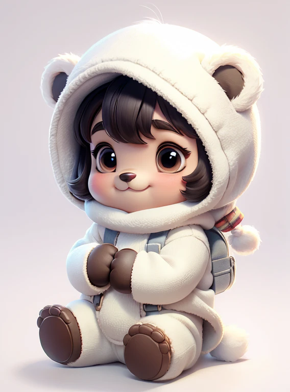 Cute little bear、white background