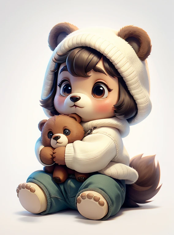 Cute little bear、white background