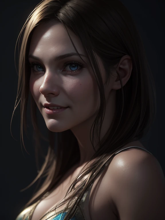 A masterpiece portait of a stunnign woman with face that is a mix between Sophie Bush and Tracy Spiridakos, cute shy smile, looking at viewer, ultra realistic photography, concept design art octane render, masterpiece concept art, concept art artwork masterpiece, artstation masterpiece, 3d render trending on artstation, photorrealistic concept art, amazing concept painting, stunning photo real concept art, photorealistic concept art, excellent 3d render