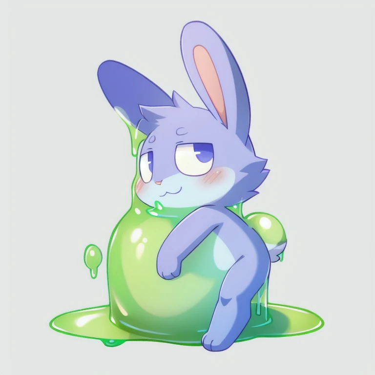 solo, male, rabbit, lean body, anthropomorphic rabbit, Slime