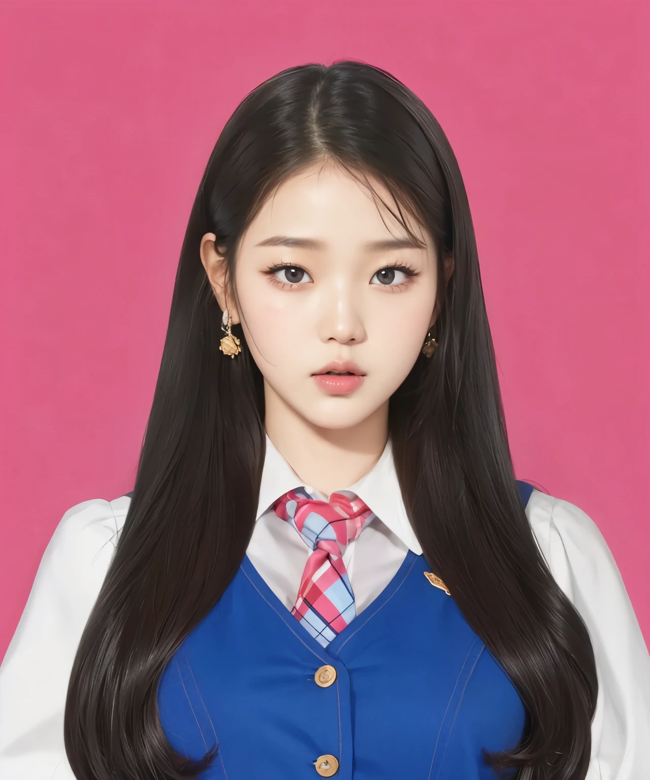 Wonyoung from IVE face, foto realista, ultra HD, 8k, big juicy lips 