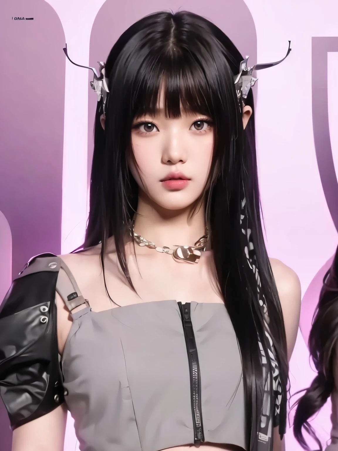 Wonyoung from IVE face, foto realista, ultra HD, 8k, big juicy lips