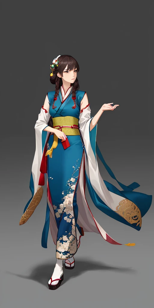 best quality, masterpiece,highly detailed,anime,1girl,hanfu,songstyle,song hanfu,song style outfits,perfect face,walking,simple background,