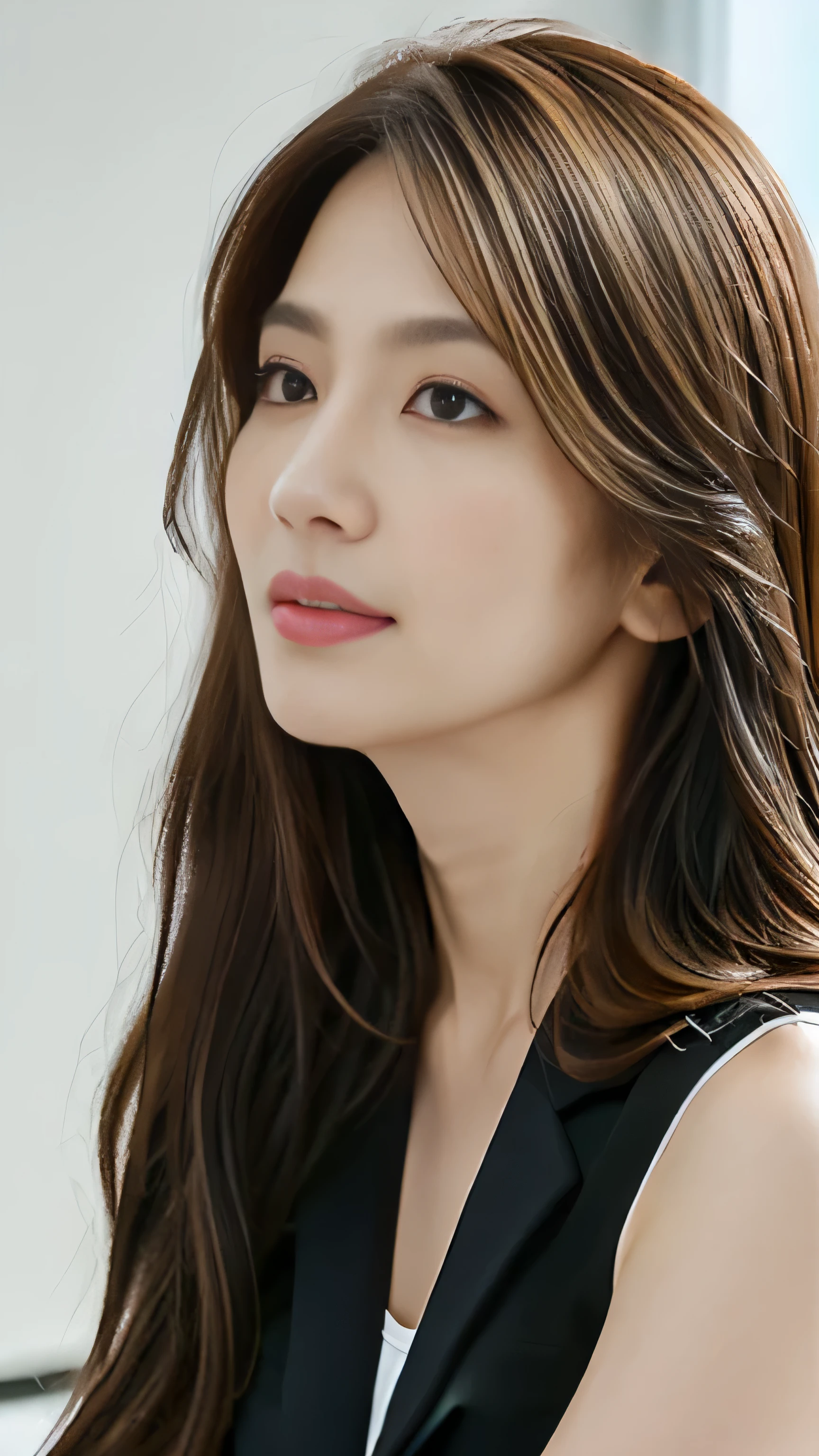 arafed asian woman with long hair and white shirt posing for a picture, cute korean actress, female actress from korea, portrait of female korean idol, lee ji-eun, lee ji - eun, hwang se - on, beautiful young korean woman, gorgeous young korean woman, beautiful south korean woman, korean girl, heonhwa choe, young adorable korean face --auto