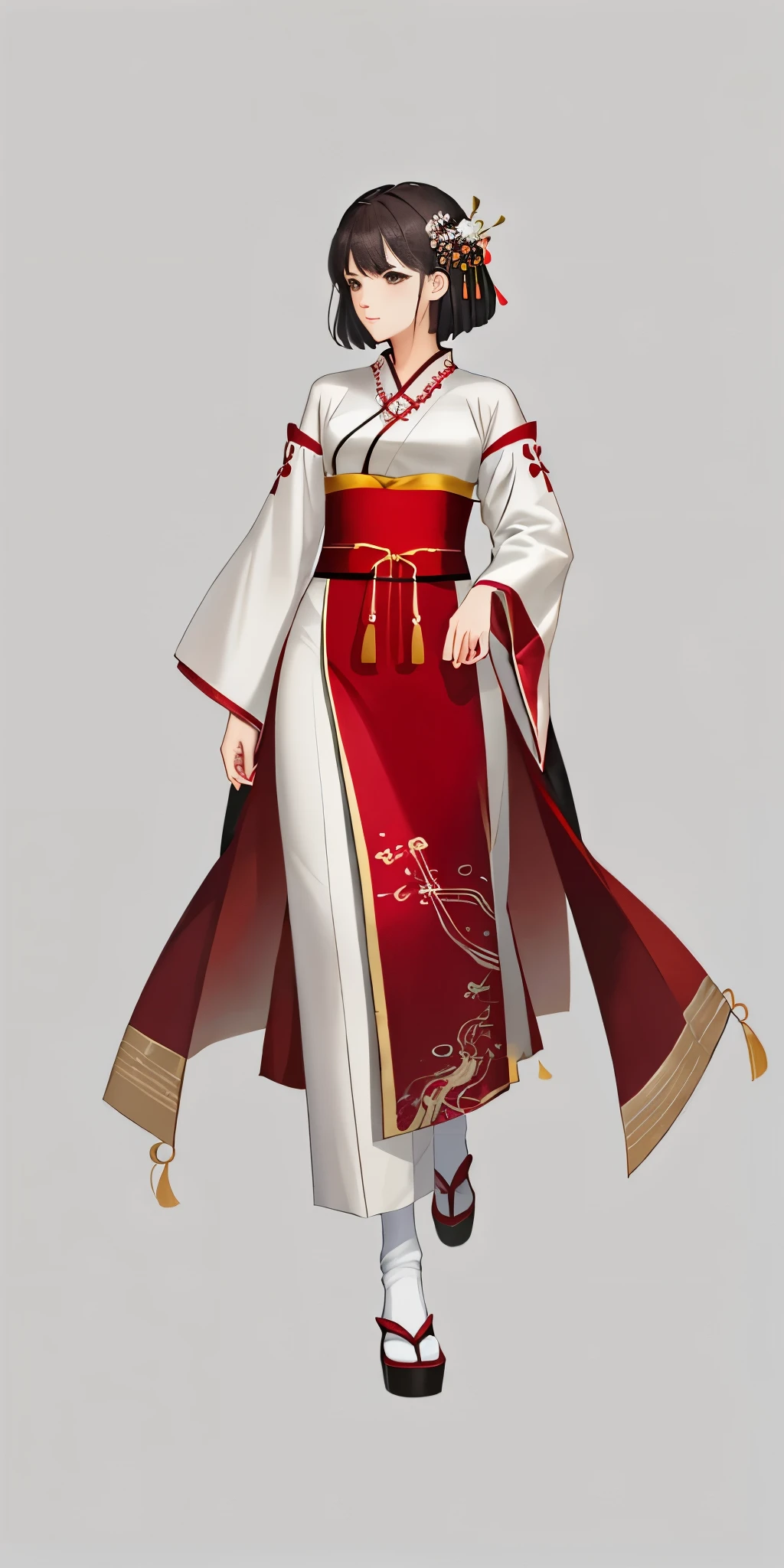 best quality, masterpiece,highly detailed,anime,1girl,hanfu,songstyle,song hanfu,song style outfits,perfect face,walking,simple background,
