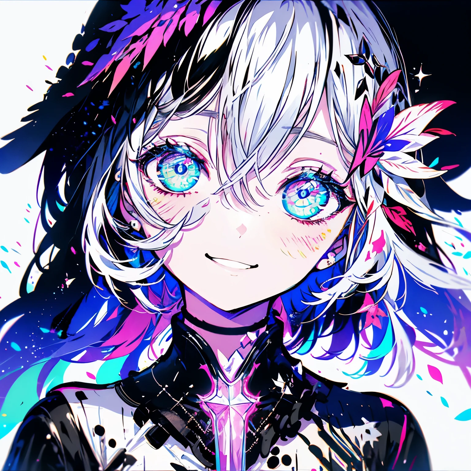 (Very bright:1.1), white background, [1 girl:7], (head tilt:1.2),smile、 ([sketch|watercolor \(Moderate\)]:1.15), (Inkblot:1.1), (pale:1.2),  vector trace, Gradient Blending, look back、Bright colors,((colorful))、flower、 That&#39;s excellent, very detailed, Complex, (Extremely low contrast:1.4)