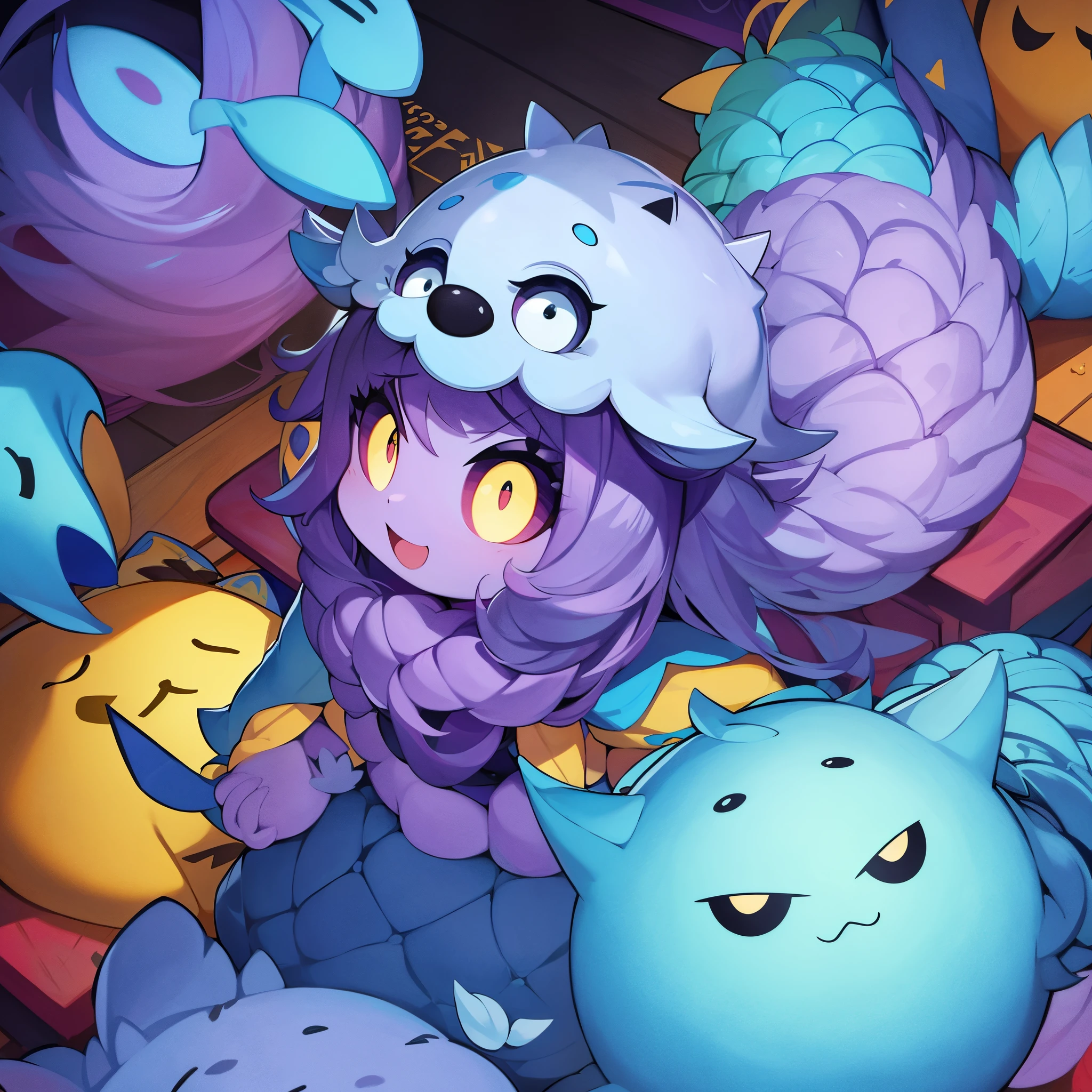 Monster Fofos、Predios、Doodle art without objects、sem humanos