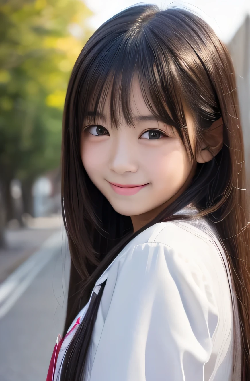 (highest quality、masterpiece:1.2)、highest quality、realistic、photograph、High resolution、1080P、8K、fine-textured skin、physical rendering、1 Japanese girl、、cute、young face、curled hair、full of embarrassment、smile