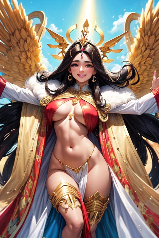((melhor qualidade)), ((obra de arte)), (detalhado), rosto perfeito de pele clara cabelos brancos, seios grandes cintura final e quadris largos, magra estatura baixa sorriso angelical