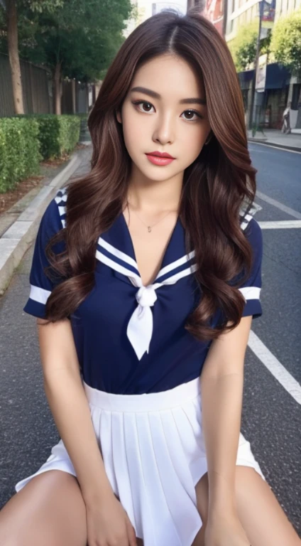 correct anatomy，（best quality，8K，32K，master piece，hyper hd：1.3），Snack street，attractive Japanese woman，（different angles，Different costumes，seven doppelganger photos：1.1），One woman，（medium breasts：1.1），perfect body，（sailor shirt,pleated skirt：1.3），super detailed face，detailed lips，fine eye，double eyelid，（moonlight：1.2）,beautiful feet,