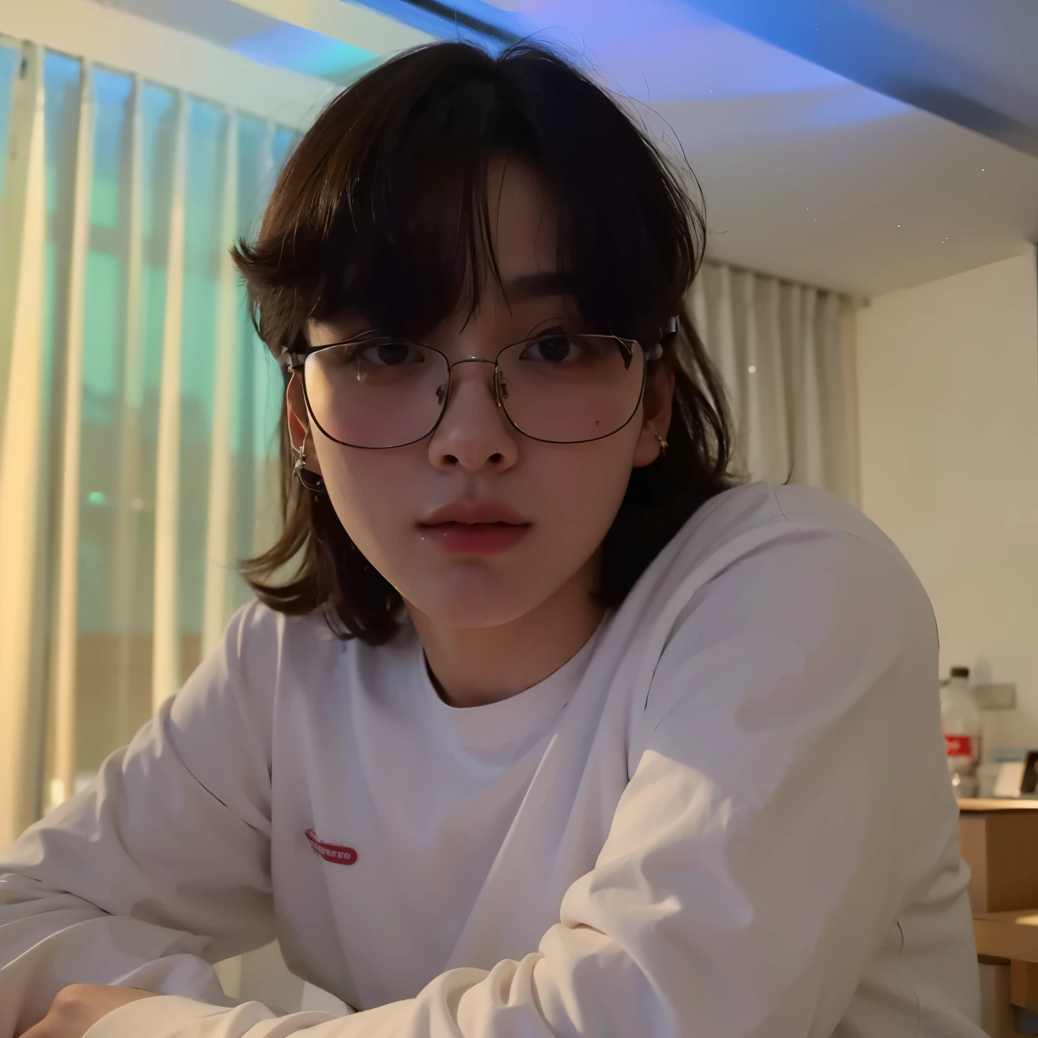 Jeon jungkook sentado em uma mesa, jungkook, foto de perfilture en la cabeza, Jeon jungkook, Con gafas, foto de perfil, taken in the early 2020s, Juungkookcom cabellos largos, jungkook, jungkook/his right eyelid is swollen, Jeon jungkook, jungkook,jungkook, jungkook\labios gruesos, jungkook/nariz griega, realista, jungkook do BTS, grupo bts, androgynous face,  foto de perfil en la cabeza, taken in the early 2020s, mejor calidad, High Definition, ULTRAHigh Definition, Labios rechonchudos, jungkook lips, jungkook Eyes, jungkook face, jungkook hair