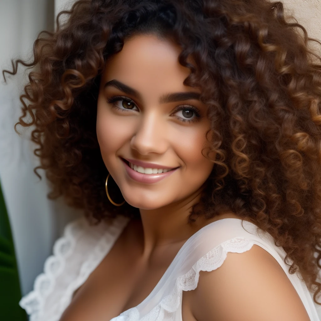 A young Latin woman of 25 years old, with curly hair, softly lit face, wearing only a single napkin revealing one breast.
A lifelike depiction of a 25-year-old Latin woman with curly hair, her face softly illuminated, attired only in a napkin that bares a glimpse of one breast.
A realistic image of a 25-year-old Latin female, her curly hair framing a face bathed in soft light, clad solely in a napkin, exposing a single breast.
A highly detailed, hyper-realistic image of a 25-year-old Latin woman with curly hair, her
