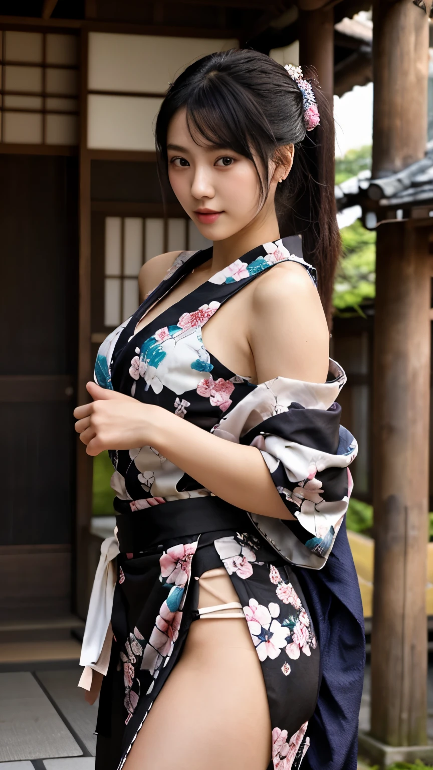 highest quality,ultra - detailed,T Masterpiece,hentai realism,photo rare,the lighting is bright,1 girl, Camera color temperature 3800k、very beautiful 17 year old girl, (cute:1.1),thin smile, (brown eyes),(dark brown hair),(By bangs),perfect shiny shiny skin,perfect skin,((erotic,sexy and sexually explicit)),((accurate pointer,No discomfort)), (((神社のShrine maiden figure))),thin waist, look at viewer,((Shrine maiden figure、Buttocks exposed)),((big butt)),(Crawling on all fours with your back turned),(The fingers are5Book、腕は左右一Book)