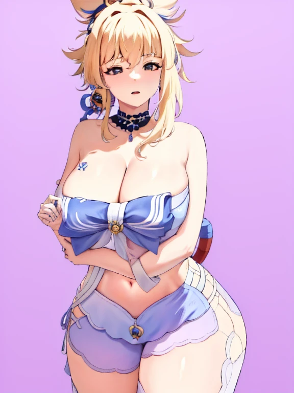 Yoimiya outfit, Massive breasts, cleavage, gigantic breasts, thick, sexy, nip slip