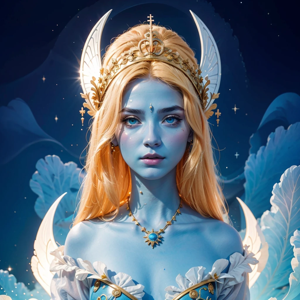 (8k, Foto RAW, melhor qualidade, senhor:1.2), (Realistic, photo-Realistic:1.37) uma imagem dos desenhos animados de uma mulher com cabelo longo e um vestido azul, feiticeira, Obra-prima Deusa da Tristeza, Nos, sacerdotisa, godess do mal, high sacerdotisa, jellyfish sacerdotisa, mystical atlantean valkyrie, portrait knights of zodiac girl, knights of zodiac girl, feiticeira, Vincent di Fate Nausicaa, SEIOS FARTOS, SEIOS GRANDE, PEITO GRANDE, SEIOS QUENTES, ((BLUE SKIN))