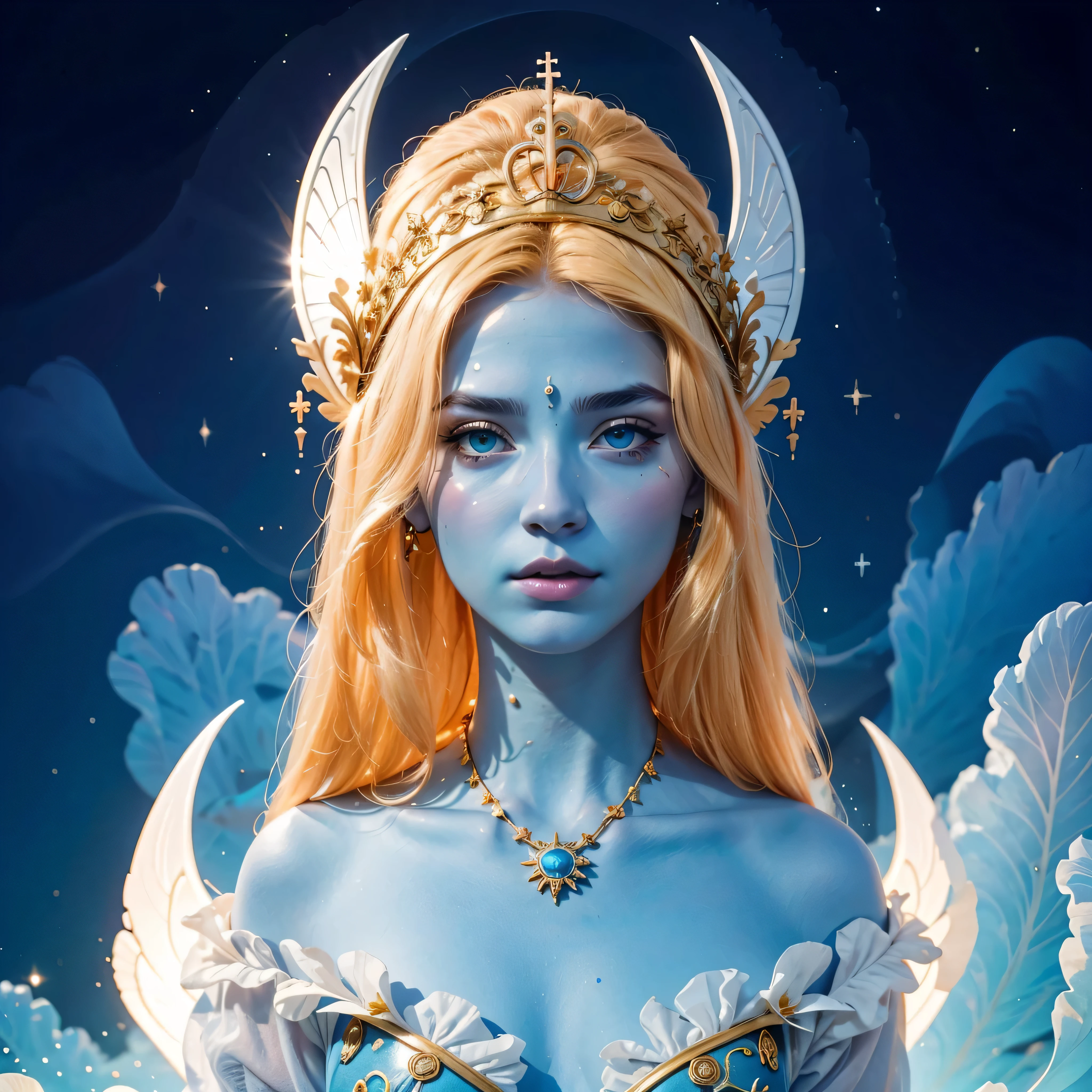 (8k, Foto RAW, melhor qualidade, senhor:1.2), (Realistic, photo-Realistic:1.37) uma imagem dos desenhos animados de uma mulher com cabelo longo e um vestido azul, feiticeira, Obra-prima Deusa da Tristeza, Nos, sacerdotisa, godess do mal, high sacerdotisa, jellyfish sacerdotisa, mystical atlantean valkyrie, portrait knights of zodiac girl, knights of zodiac girl, feiticeira, Vincent di Fate Nausicaa, SEIOS FARTOS, SEIOS GRANDE, PEITO GRANDE, SEIOS QUENTES, ((BLUE SKIN))