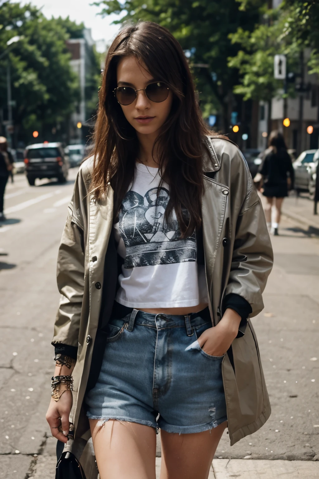 With the previous image, put clothes with a street style for a rock concert