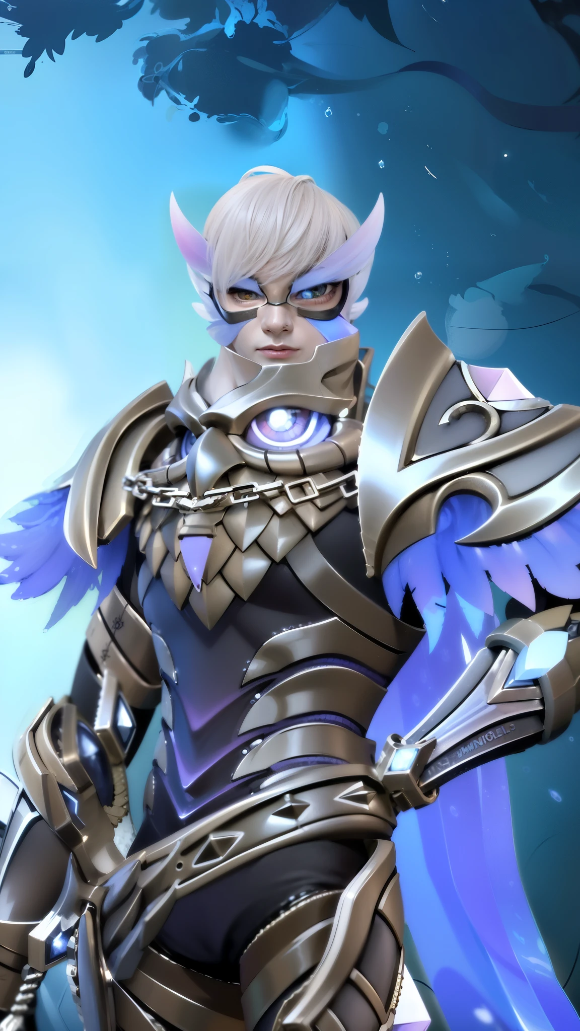 masculine male, masterpiece, ((perfect eyes)) best quality, (semirealism:1.9), beautiful lighting, (extremely detailed CG unity 4k fhd wallpaper), High Detail, Sharp focus, dramatic outdoors, 1 boy ,19 years old, white short hair, purpel eyes.