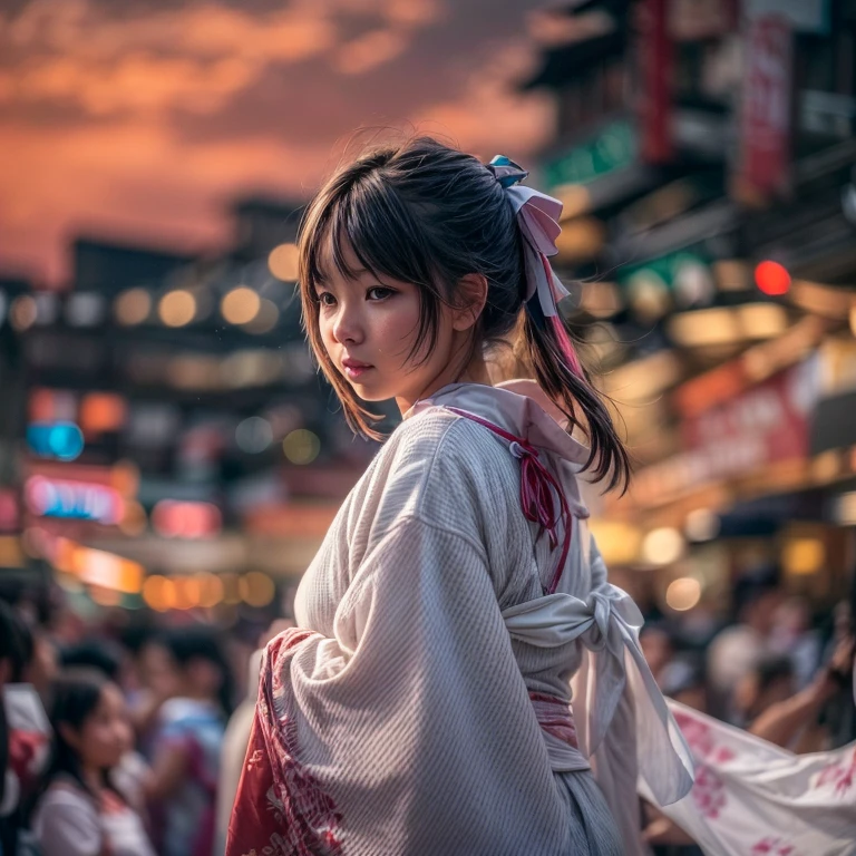 ((NSFW:-1.5)), (((nipple:-0.99))), ((bokeH, Acutance:0.85, ultra-detailed:1.35)), (((from below))) . The background is the downtown area at (Twilight:1.4), (((Red-dyed clouds above hed:1.3))), { The Sky takes up more than third of the composition | (many colorful Lights:1.2) | lens flare | Burning | Haze | (luminous Particles) | Mystic sight | menses | Underboob } . (Masterpiece:1.2) of professional Analog photo with Hasselblad, (((realistic and photorealistic with touch of rawness:1.37))) . ((( A KAWAII girl in WHITE Fundoshi, at Hakata Gion Ymakasa Festival ))) . Assfocus with looking ahead .
