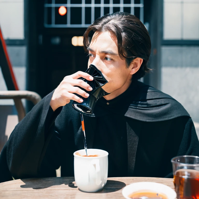 Darth Vader drinking tea