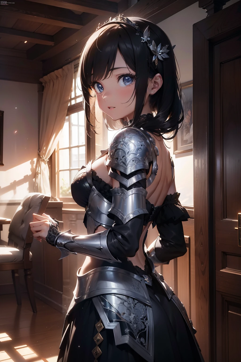 3D render highly detailed, so cute beauty young woman in a refined wonderful orned armor, detailed perfect face, soft lighting "HDR lightning", intricate artwork masterpiece, magazine, vogue painting, intricate body, ultra high quality model, octane render perfect , 8k, sharp focus, midnight aura, cinematic illumination