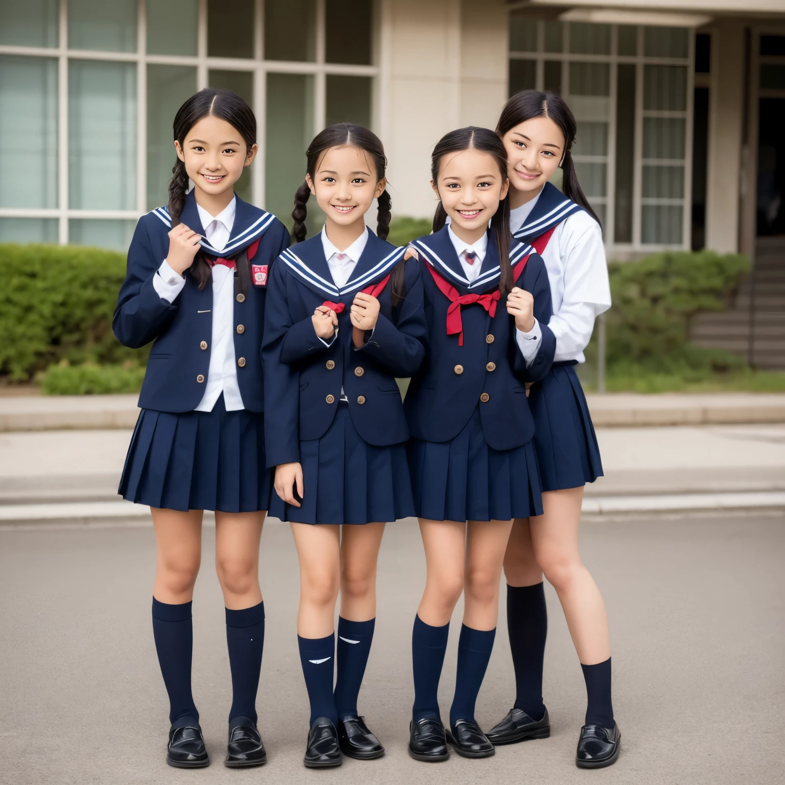 miraculously cute girl,Japanese,,、mini skirt、きちんとしたsailor suit、white knee socks、loafer shoes、realistic、Super high resolution、full body display、Sleeping,girl in uniform、 日本のschool uniform, seifuku, Japanesee girl school uniform, wearing Japanesee school uniform, sailor suit, twin tails, Kantai Collection Style, school uniformを着ている, school uniformを着ている, jk uniform, official artwork, school uniform, a-1 photo,（full body display）