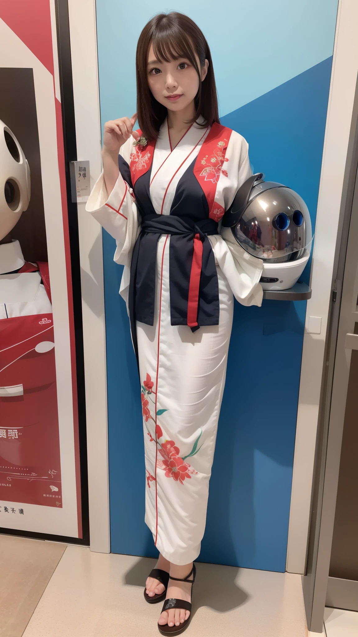 Japanese Miko costume,（ White kimono and red hakama）