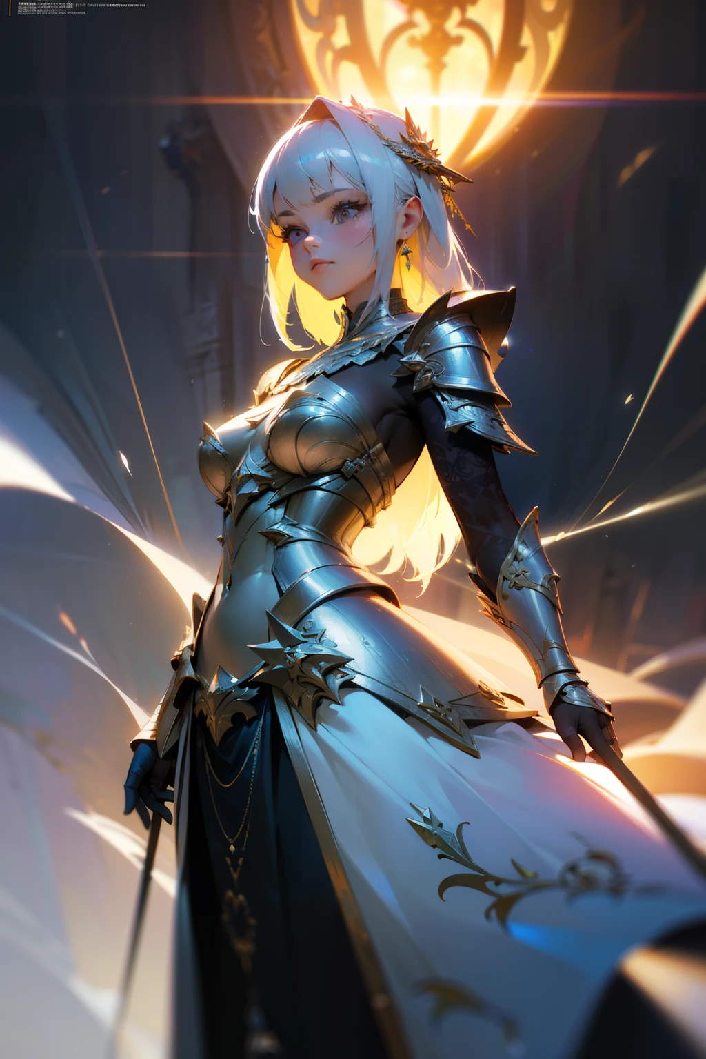 3D render highly detailed, so cute beauty young woman in a refined wonderful orned armor, detailed perfect face, soft lighting "HDR lightning", intricate artwork masterpiece, magazine, vogue painting, intricate body, ultra high quality model, octane render perfect , 8k, sharp focus, midnight aura, cinematic illumination, vivid colors