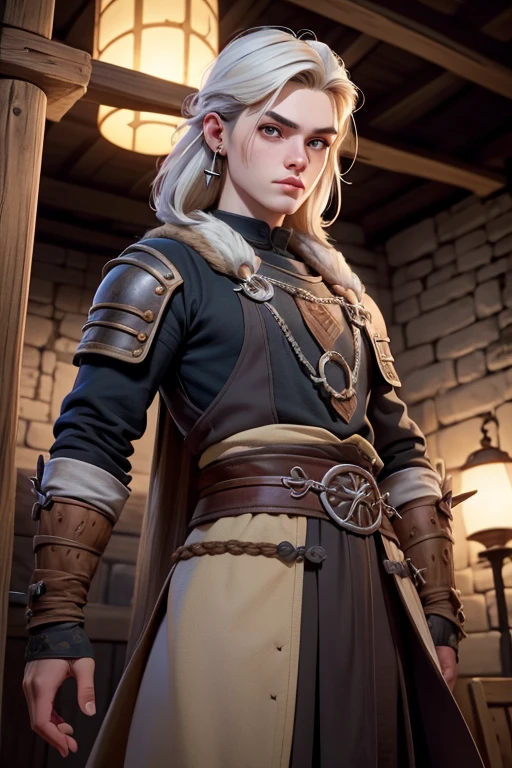 Joven, vikingo, cultura vikinga, con arcos en las manos, adiestramiento, Estilo Juego de Tronos, medieval, Pelo corto con flequillo, machista, male, (((joven))).