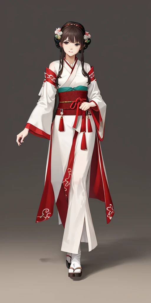 best quality, masterpiece,highly detailed,anime,1girl,hanfu,songstyle,song hanfu,song style outfits,perfect face,walking,simple background,