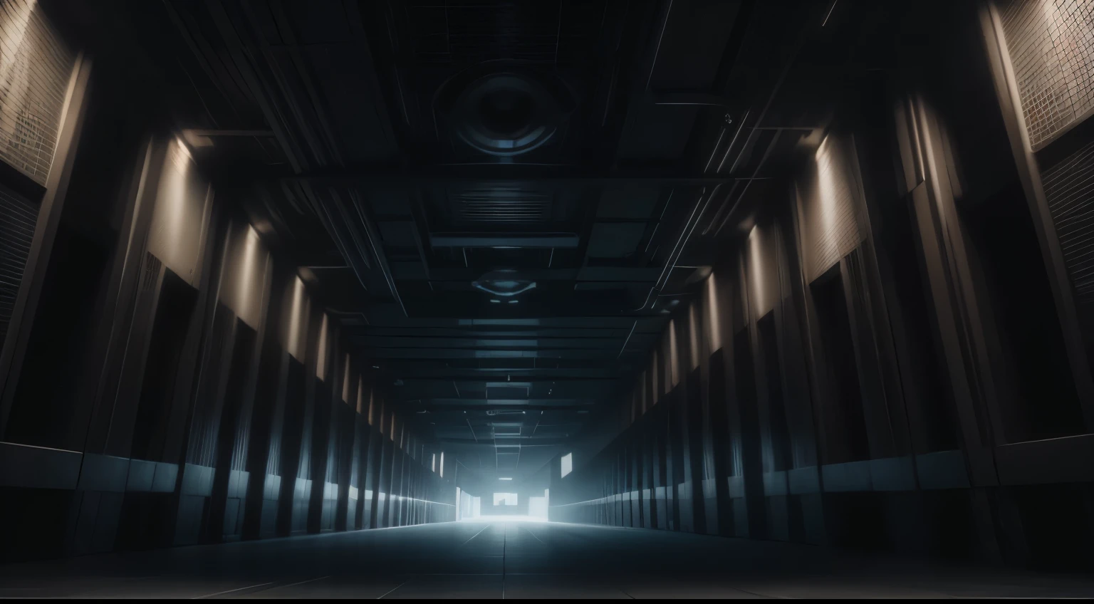 A cybernetic underground research facility in a futuristic elevator hall, atrium, characterized by a sleek and minimalist design. (best quality, ultra-detailed), (sci-fi,concept artists:1.2), high-tech materials. The elevator hall is illuminated with neon lights, casting a vibrant and futuristic glow. The walls are adorned with intricate digital patterns, wall color white, displaying a mesmerizing interplay of geometric shapes and colors. The floor is made of glossy, reflective tiles, adding to the modern aesthetic. Advanced machinery and equipment are seamlessly integrated into the walls, showcasing the cutting-edge technology being developed within. Reflections and shadows create depth and dimension, enhancing the overall realism of the scene. The absence of humans adds an air of mystery and anticipation, suggesting a clandestine atmosphere where groundbreaking discoveries are being made. The ambiance is filled with a subtle hum of machines and the occasional flicker of holographic interfaces.