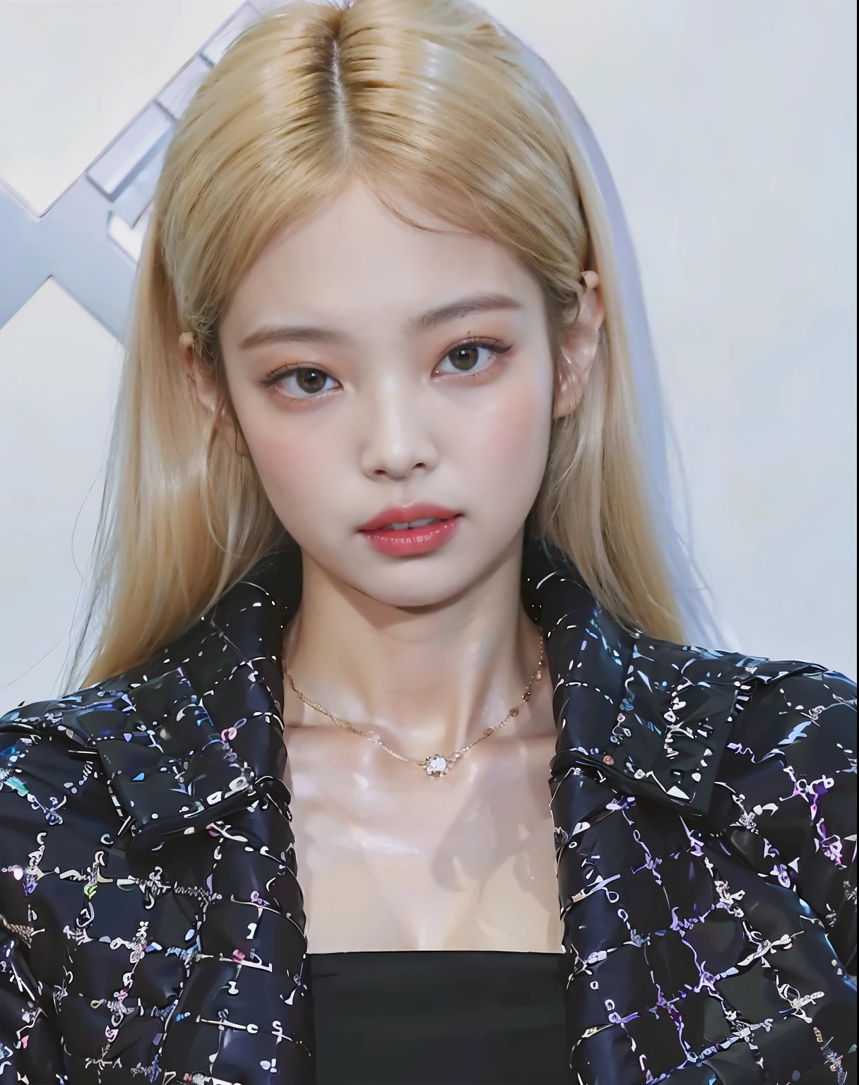 Una mujer con cabello rubio y un top negro posando para una foto, parque roseanne de blackpink, portrait of jossi de blackpink, jennie rosa negro, jossi de blackpink, CL, jia, Jimin\los labios carnosos, yanjun chengt, Jinyoung Shin, retrato de jisoo rosa negro, Lalisa Manobal, Jimin\his right eyelid is swollen, imagen filtrada