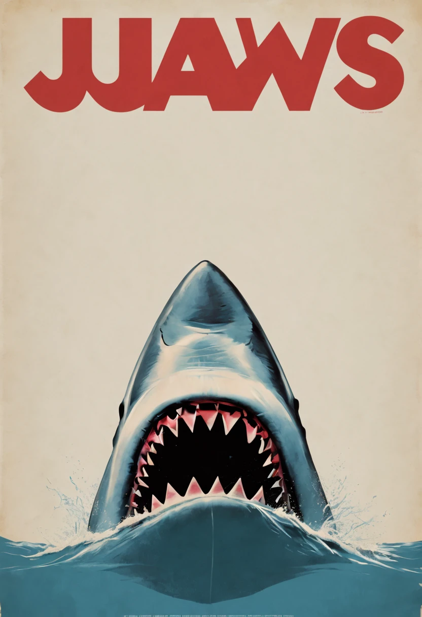 JAWS film poster, but in cute stye