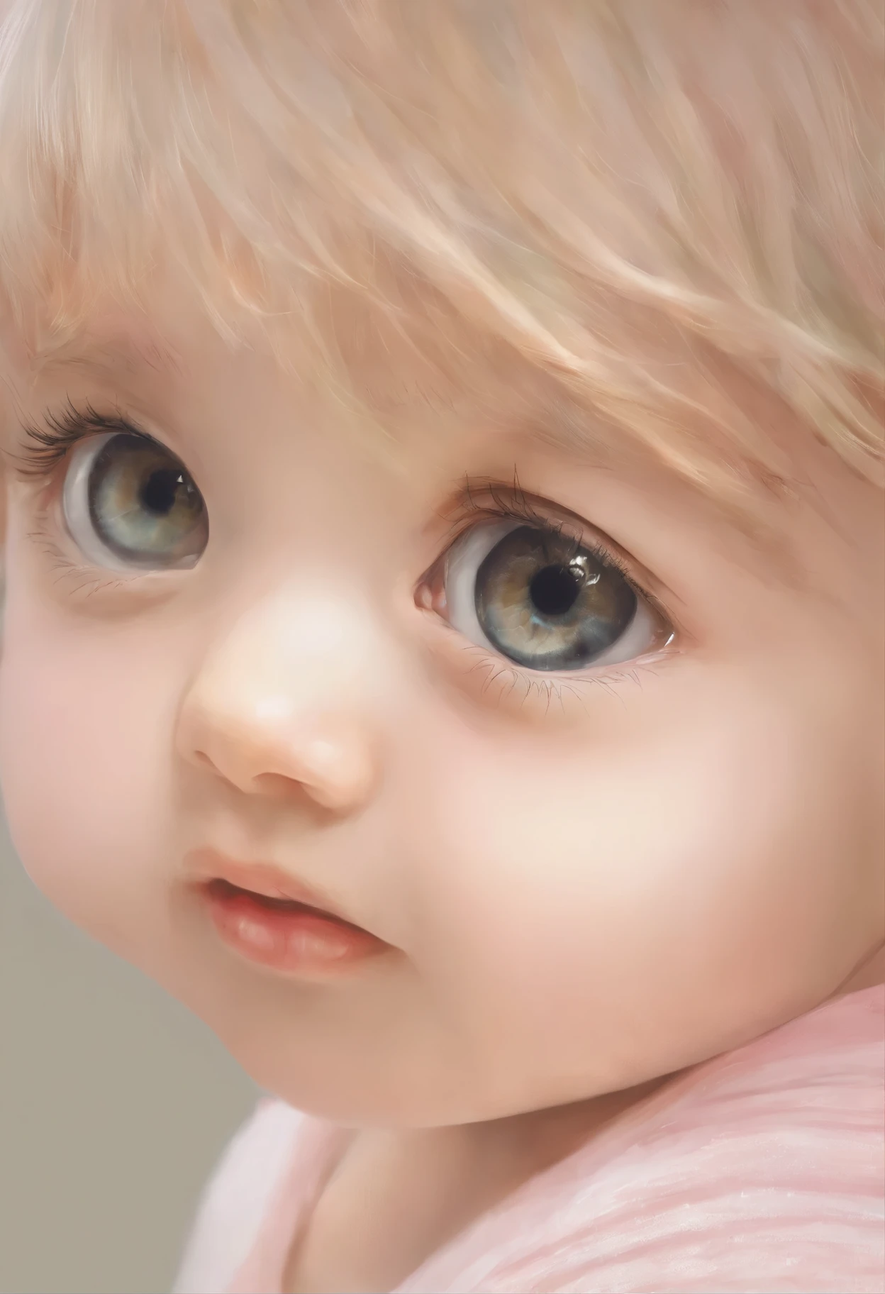 Close-up of a , child lying blanket with a surprised expression on his face, charming digital painting, soft portrait, Ultra-realistic digital painting, ultra realistic Digital art, Close portrait, soft portrait shot 8 k, inspired by Anne Geddes, portrait realistic photograph, Ultra-realistic portrait, Realistic Portrait Photo, Digital art. photo realistic, ultra realistic soft painting